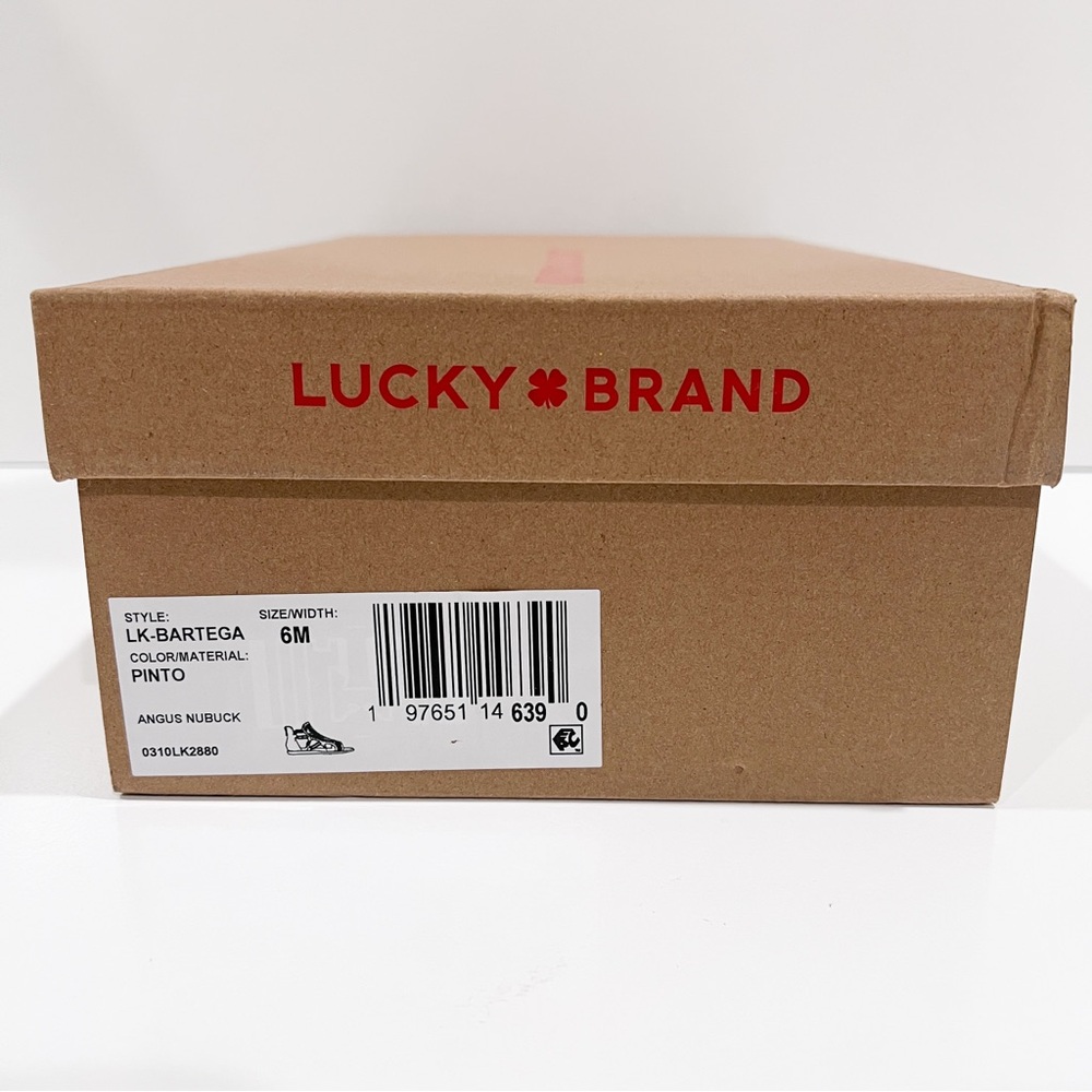 Lucky Brand Bartega Gladiator Flat Sandals Suede Perforated Back Zip Brown 6 NEW - Picture 13 of 13